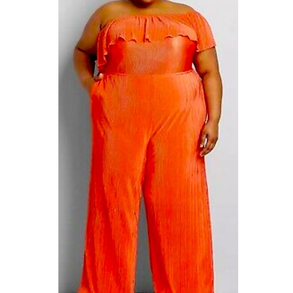 Lane Bryant size 22/24 coral jumper/romper. Ribbed fabric very comfy and fun!